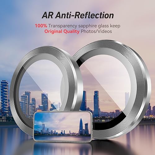 Miniatura 219 de Paquete de 3 x 2 protectores de lente de cámara Jeluse para iPhone 14 Pro Max para iPhone 14 Pro, cubierta protectora de pantalla de vidrio templado