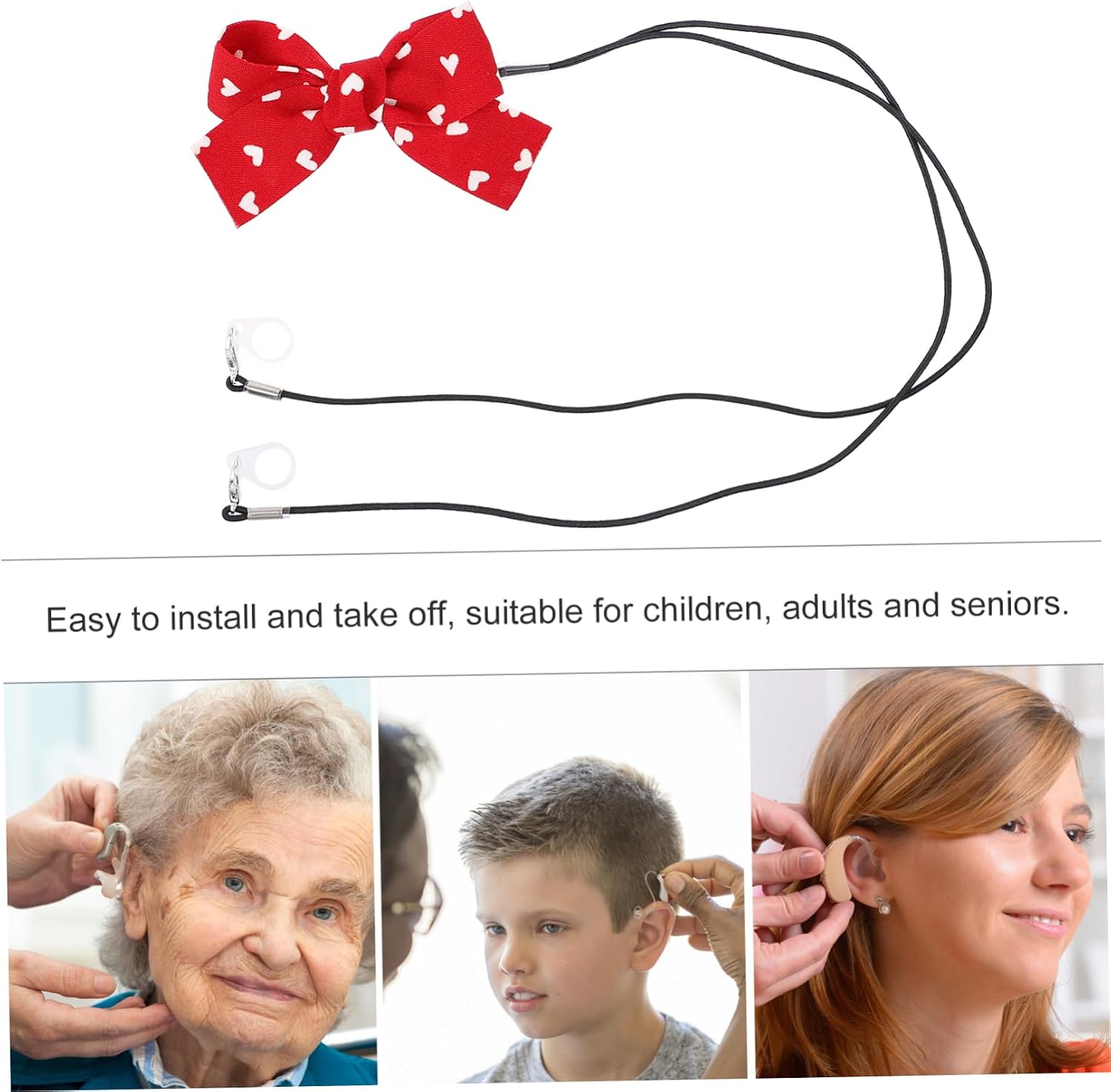 Adorable Hearing Aid Clip Lost Strap for Hearing Lightweight Fixation Lanyard Cute Design Suitable for Adults and Seniors to Prevent Loss Damage