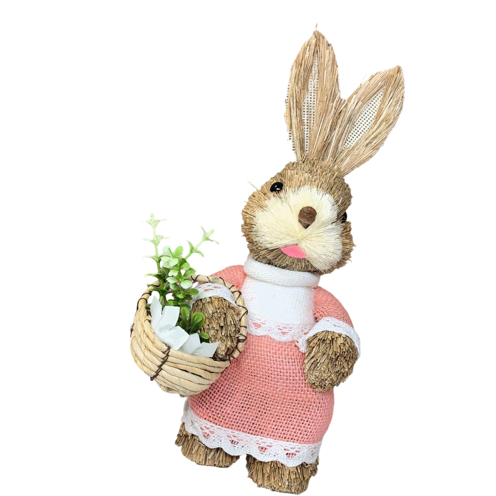 Piceioep Festival Handwoven Hare Ornament Natural Grass Veaving Window Display Decoration for Home and Event Straw Hare Figurine