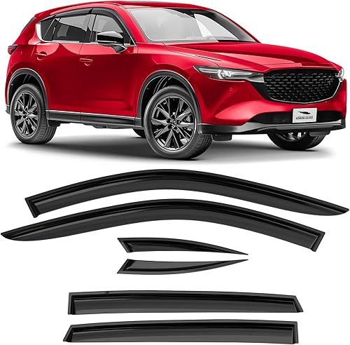 Voron Glass Protectores de lluvia extra duraderos con cinta adhesiva para Mazda CX-5 2017-2025, deflectores de ventana, viseras de ventana de