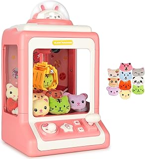 Mini Claw Machine for Kids 4-8|Vending Machine Candy Grabber & Prize Dispenser|Rabbit Electronic Arcade Game Indoor Toy with Music & Light|Best Birthday Gifts for 3 5 6 7 9 Year Old Girls (10 Dolls)