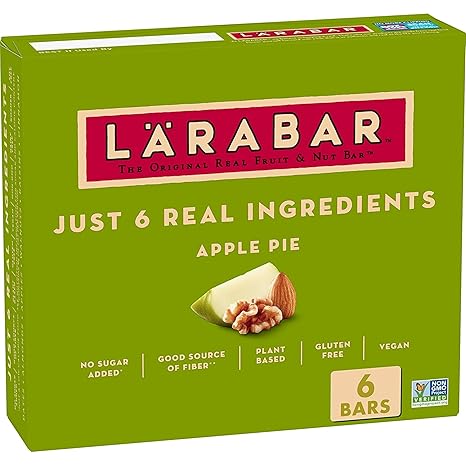 Larabar Apple Pie Fruit and Nut Bars, Gluten Free and Vegan, 9.6 oz, 6 Ct
