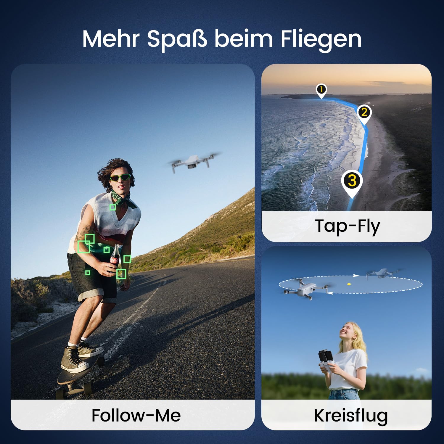 Holy Stone HS360D GPS Drohne mit 4K Kamera für Erwachsene, 5GHz FPV Übertragung bis 6KM, 80 Min. Flugzeit, Follow Me, Auto Rückkehr, RC faltbar Drohnen Profi Kameradrohne für Anfänger, unter 249g, C0