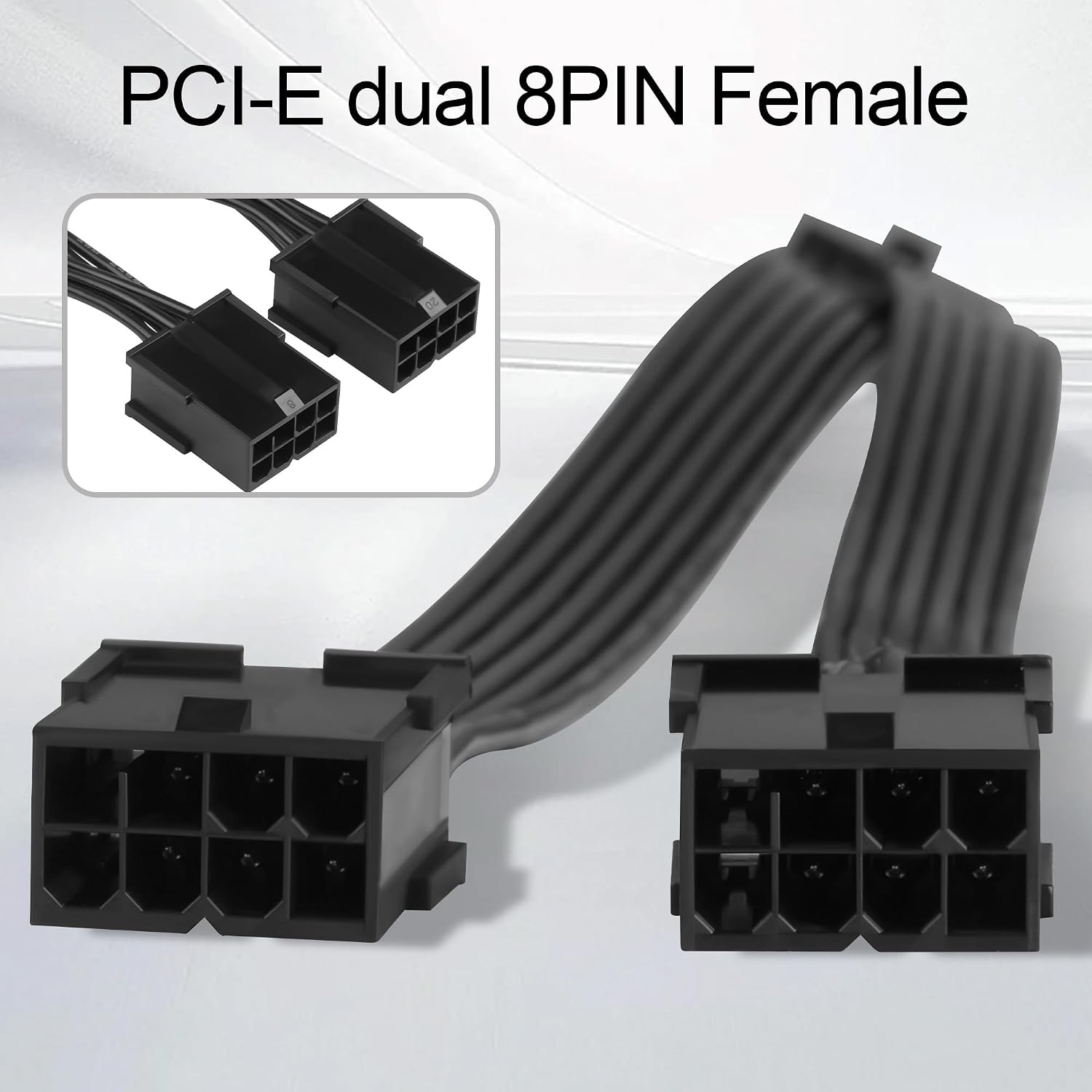 2X 8 Pin to 12 Pin Power Cable Compatible with RTX 30 Series (3090/3080) Founders Edition, AWM 2468 18AWG Flat Ribbon Cable, PCIE ATX Adapter, 30cm Black
