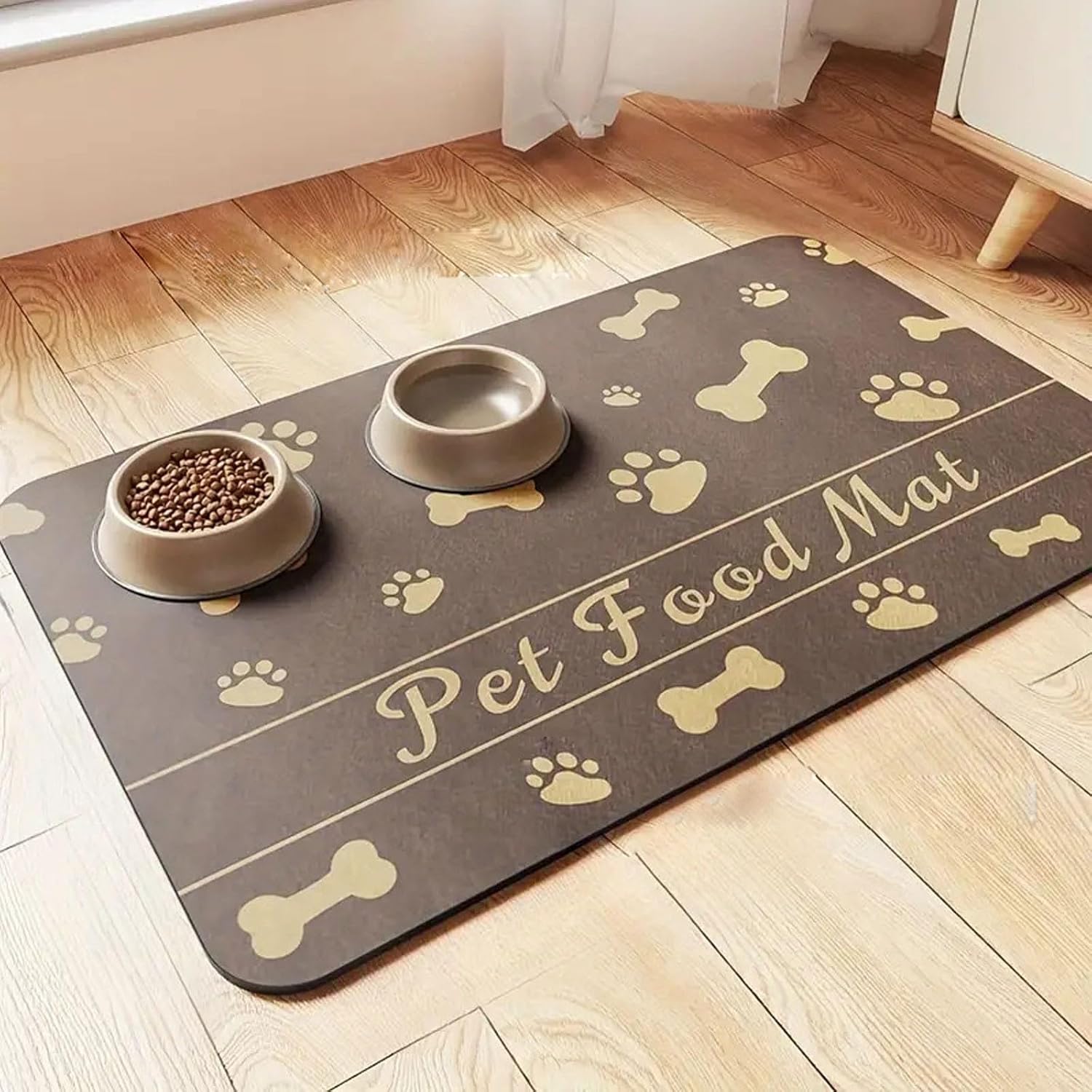 Dog Door Mat Non-Skid/Slip Diatomaceous Earth Entryway Rug Super Absorbent Welcome Mat for Muddy Wet Shoes and Paws, Easy to Clean Bathroom Rugs, Simple Kitchen Doormat