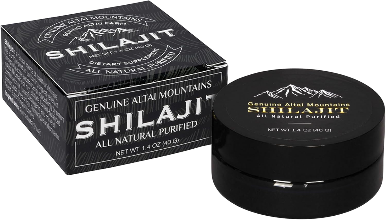 Sayan Pure Shilajit Resin 1.4oz/40g, 265 Servings - Potent Organic Fulvic Acid Supplement - Supports Immune System, Memory, Focus, and Provides Natural Energy, Detox - Vegan, Non-GMO