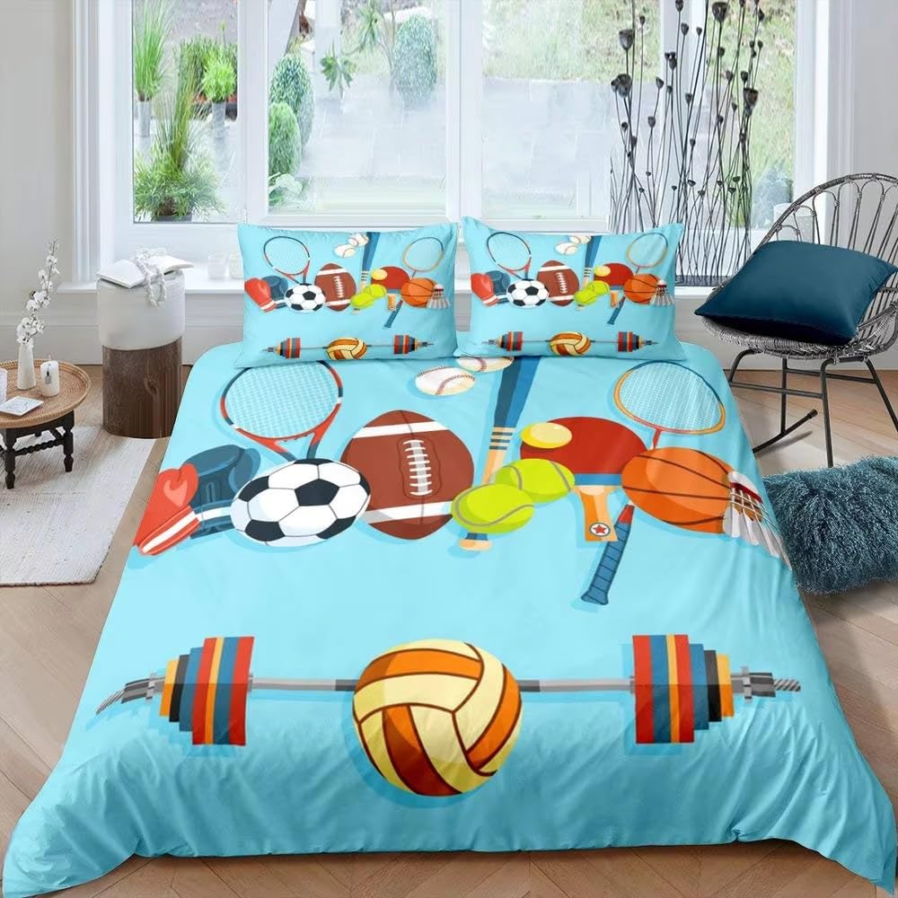 Parure de lit jeux de balle pour chambre enfant avec housse douce 90x190