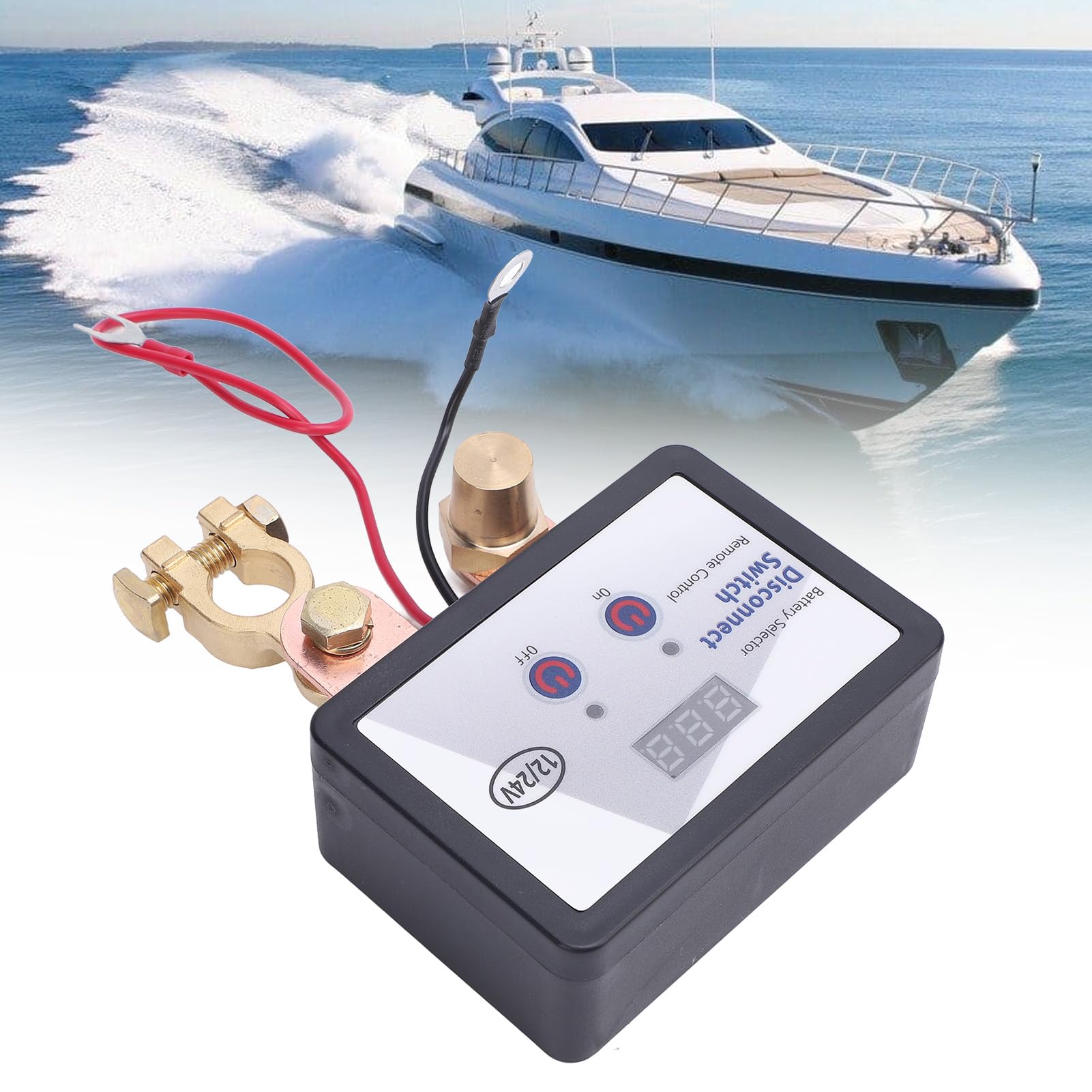 Interrupteur de Déconnexion Batterie 12V 24V 240A avec Télécommande Coupe Circuit Métal ABS pour Voiture Camion Bateau Compatible