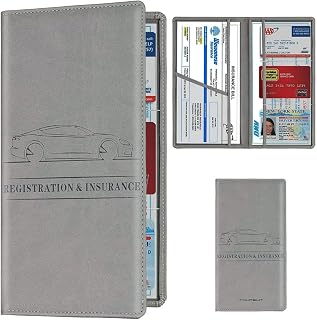 TROVIX Car Document Holder, Vehicle Registration and Insurance Card Organizer, PU Leather Glove Box File Folder, Waterproo... Price In India