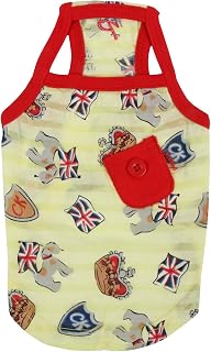 Puppia Authentic Britannia - Camisa sin Mangas, Talla L, Color Rojo