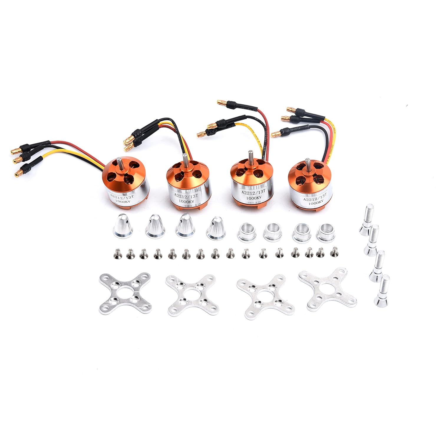 A2212 1000KV Brushless Outrunner Motor 13T with 3.5mm Male Banana Connectors for RC DIY Aircraft Multi-Copter Quadcopter Drone