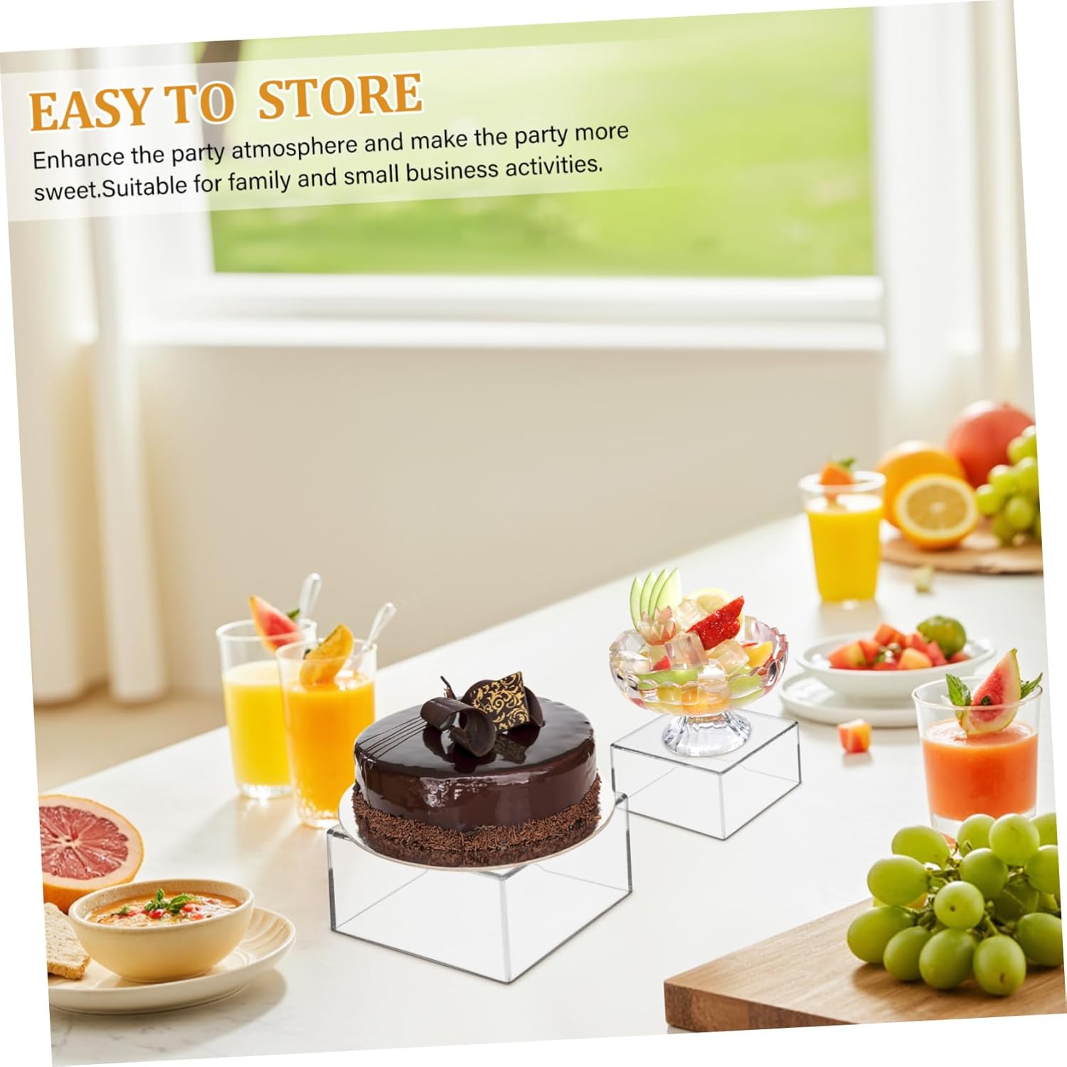 1 Set Acrylic Cake Display Holders Buffet Risers and Stands for Dessert Table Lightweight and Easy to Clean for Parties Home Events Tea Gatherings