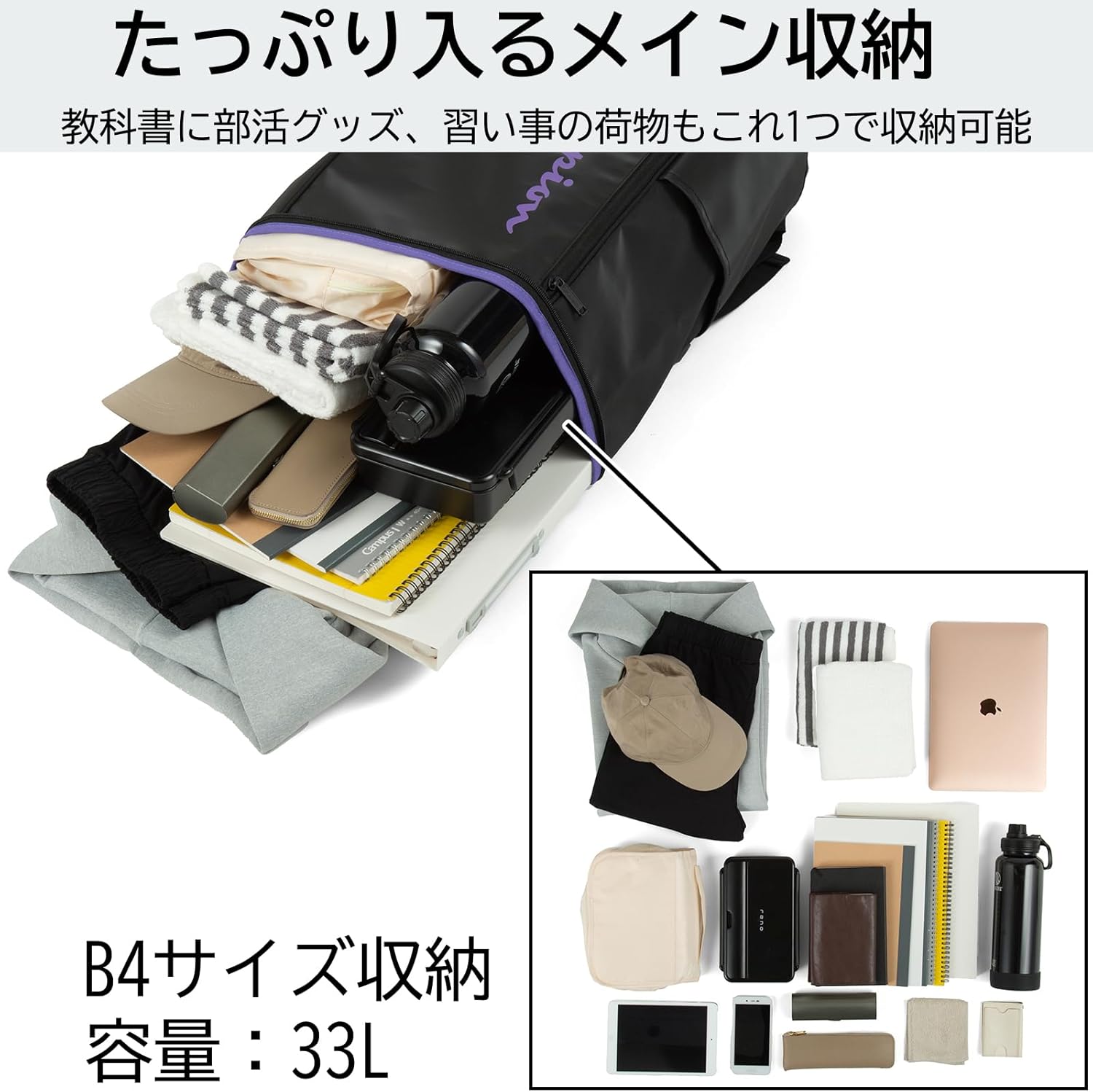 [チャンピオン] リュックサック バッグパック スクールリュック スクールバッグ 大容量 中学生 高校生 通学 15.6インチPC B4ファイル ボックス型 レディース