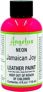 Angelus Neon Acrylic Leather Paint for Shoes, Boots, Jackets, Art, Customizing, Sneakers, Bags, & More – Jamaican Joy – 4oz
