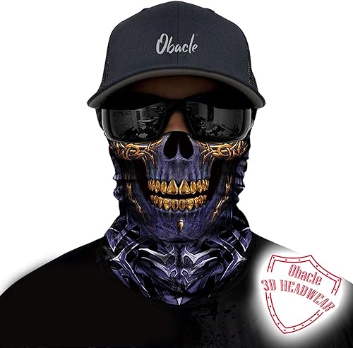 Miniatura 181 de Obacle - Media máscara de calavera, para protección contra el viento, el sol, sin costuras, 3D, para hombres, mujeres, duradera, delgada, Hombres