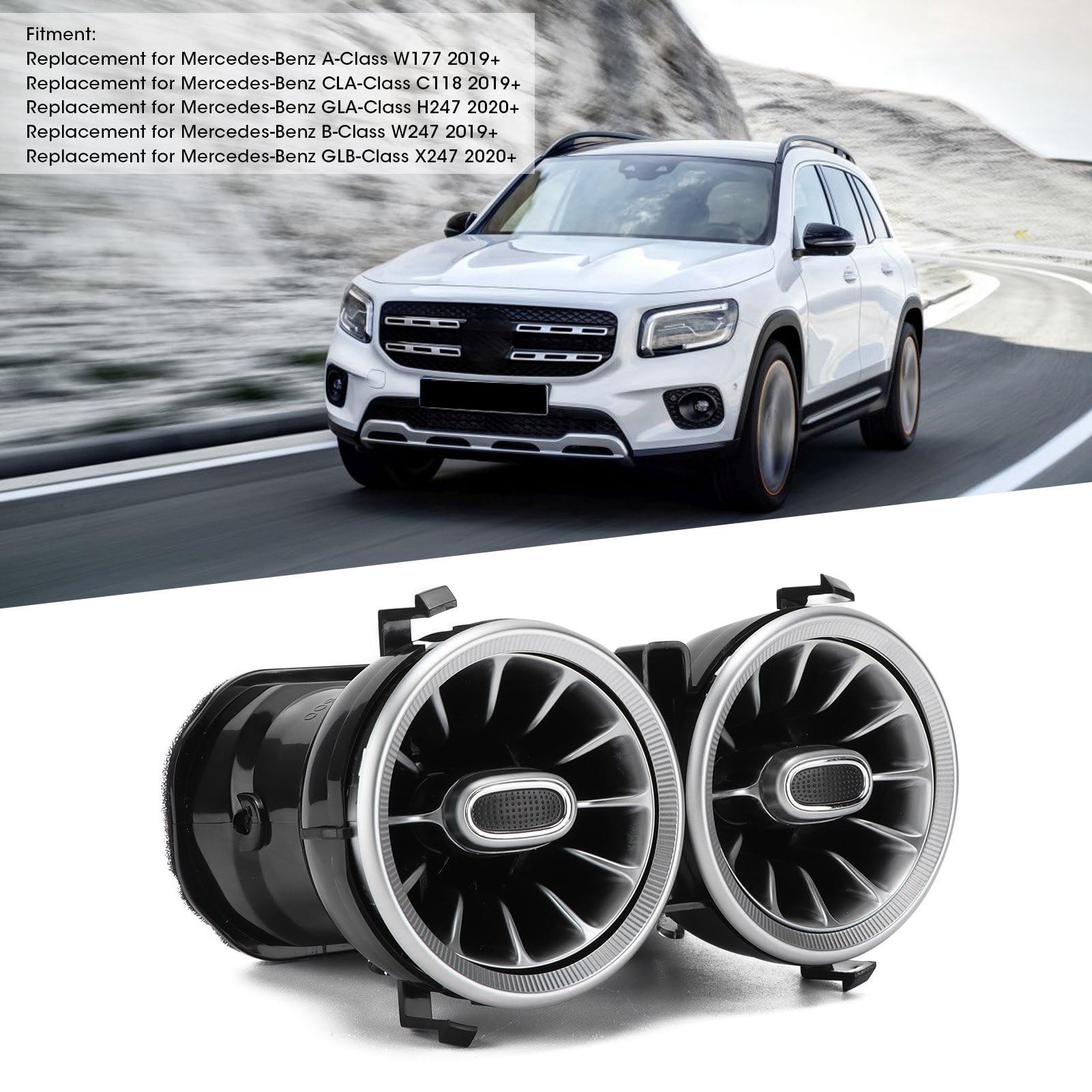 Bediffer Zestaw Oświetlenia Otoczenia LED Turbo Nawiew Powietrza o 64 Kolorach Stylowy Zamiennik dla A/CLA/GLA-Class 2019+ Wysokiej Jakości ABS