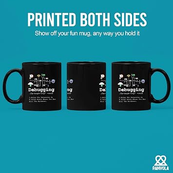 Panvola Debugging Definition Programmer Gift Mug 11oz Black