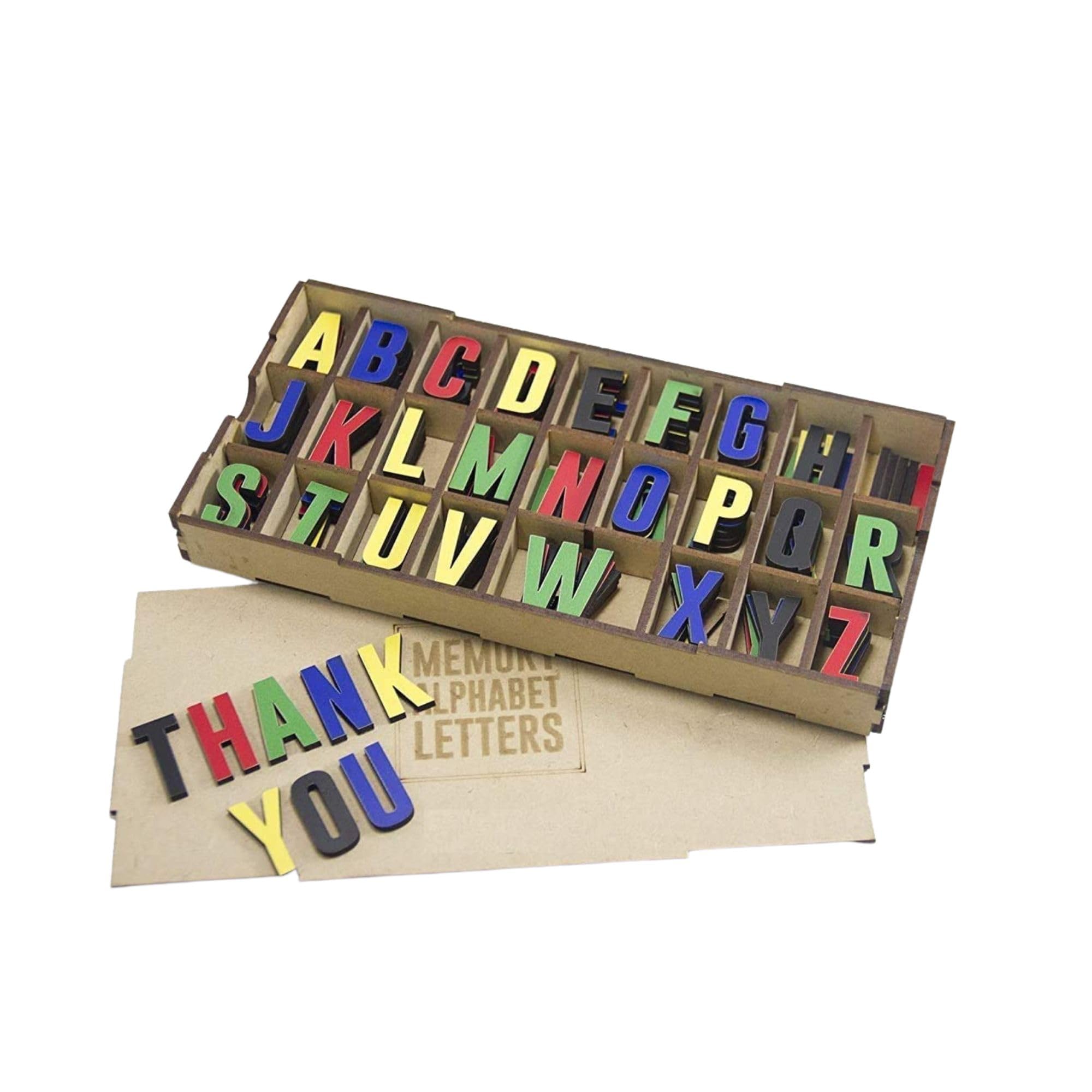 Alphabet Memory Character Letters Decoration Wooden Letters Craft Capital Kid Cutouts 5 Pcs Each Alphabet (130 Pieces) (Multi-Color) by KALAHARI-picture-14