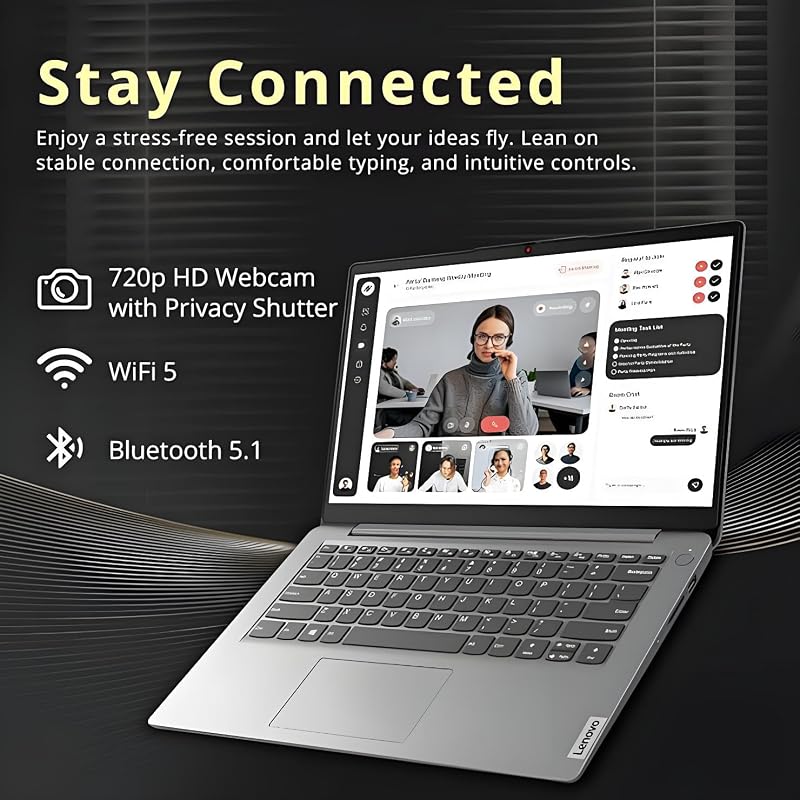 Lenovo Laptop Computer for Home and Office with Office 365, 14" HD Display, 8GB RAM, 128GB Storage, Intel Dual-Core, WiFi6, Bluetooth 5.2, USB-C, Portable Desgin, Long Battery, Windows 11 Home image 6