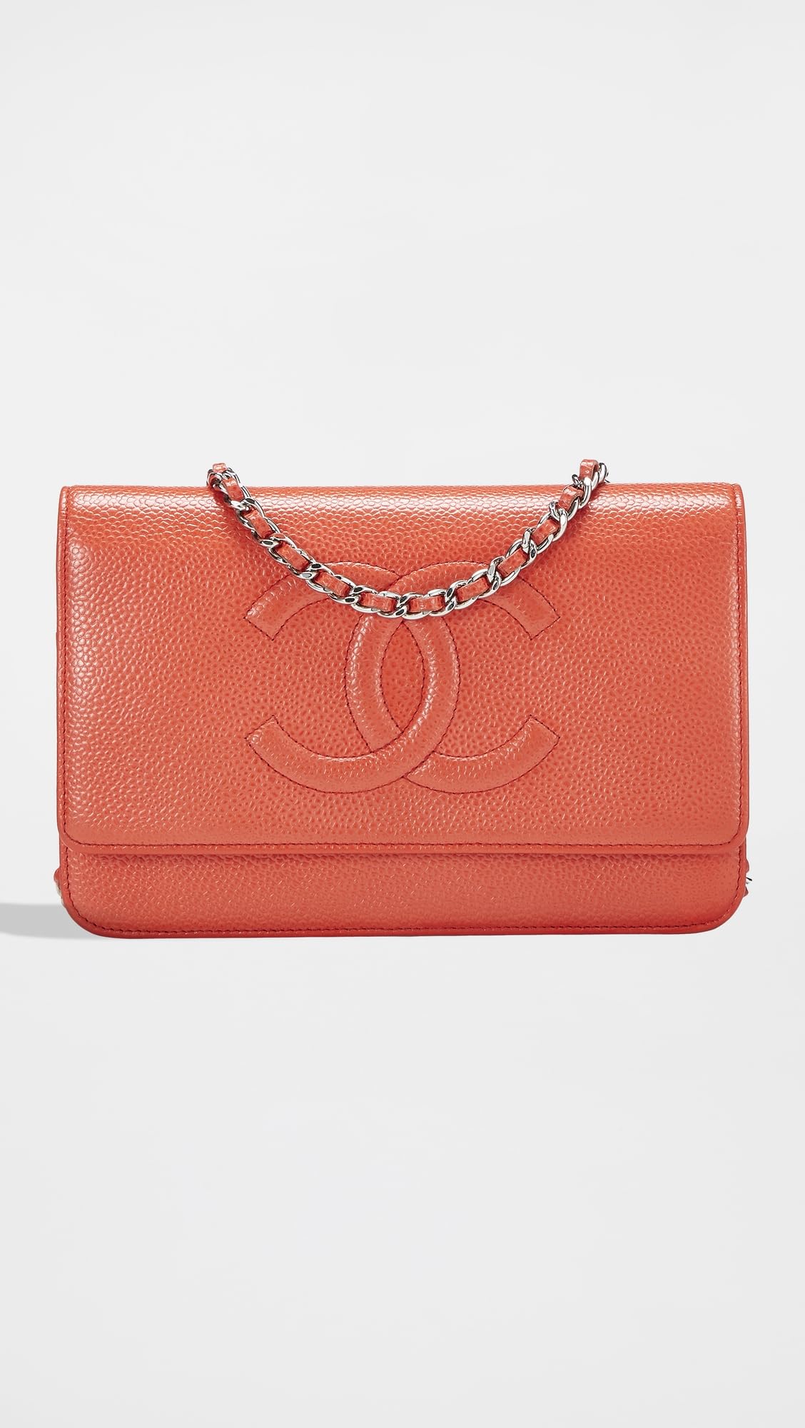 WHAT GOES AROUND COMES AROUND Women's Pre-Loved Chanel Caviar Timeless CC Wallet On Chain, Red, One Size