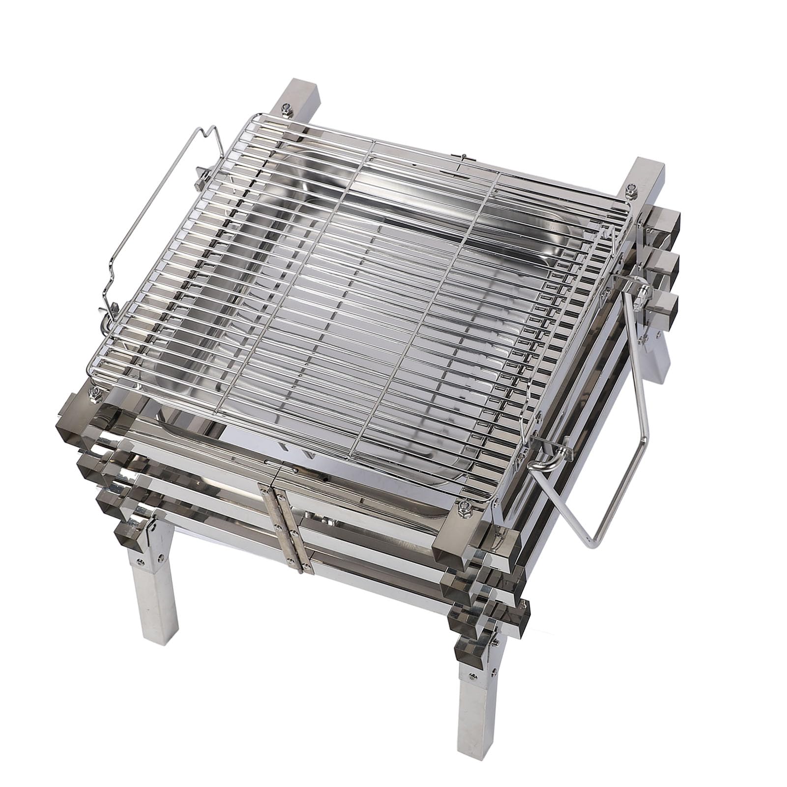Fdit Barbecue da Campeggio, Griglia Pieghevole a Carbone 33,5 X 41,4 X