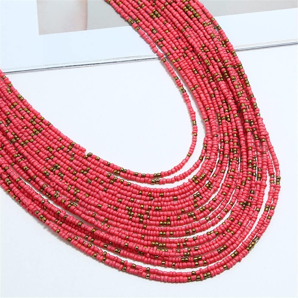 Multi Layer Beaded Pendant Necklace Boho Layered Wooden Beads Necklace for Women Fashion Jewelry - Image 5