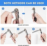 Vista 6 de Right Angle Screwdriver,42 PCS 1/4 Mini Ratchet Set,90 Degree Offset Ratcheting Wrench,Hex/Torx/Slotted/Phillips Magnetic Bits,Stocking Stuffers for