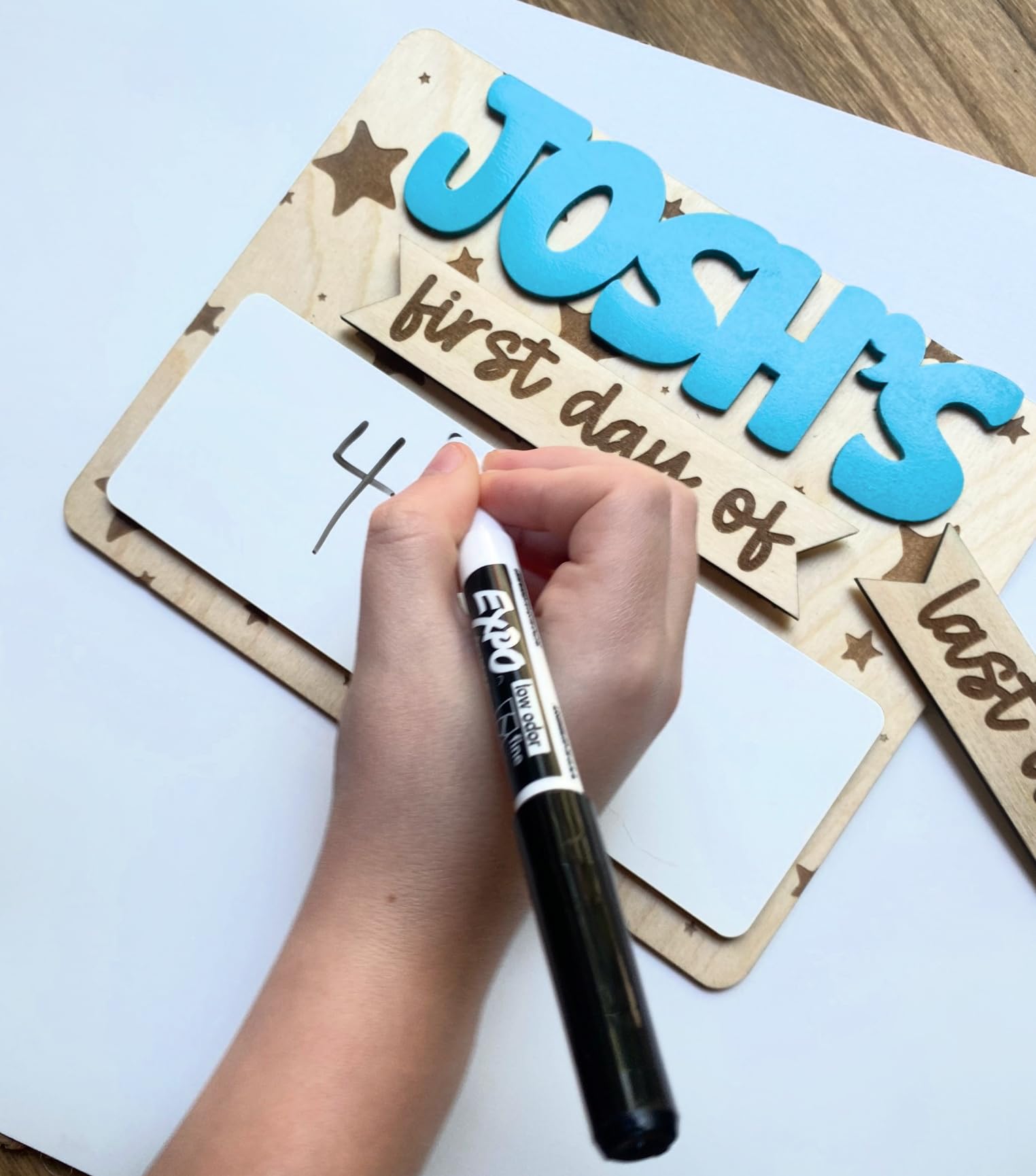 First Day of School Personalized Photo Prop Sign with Erasable Whiteboard, Last Day od School, 7.5x5 inches