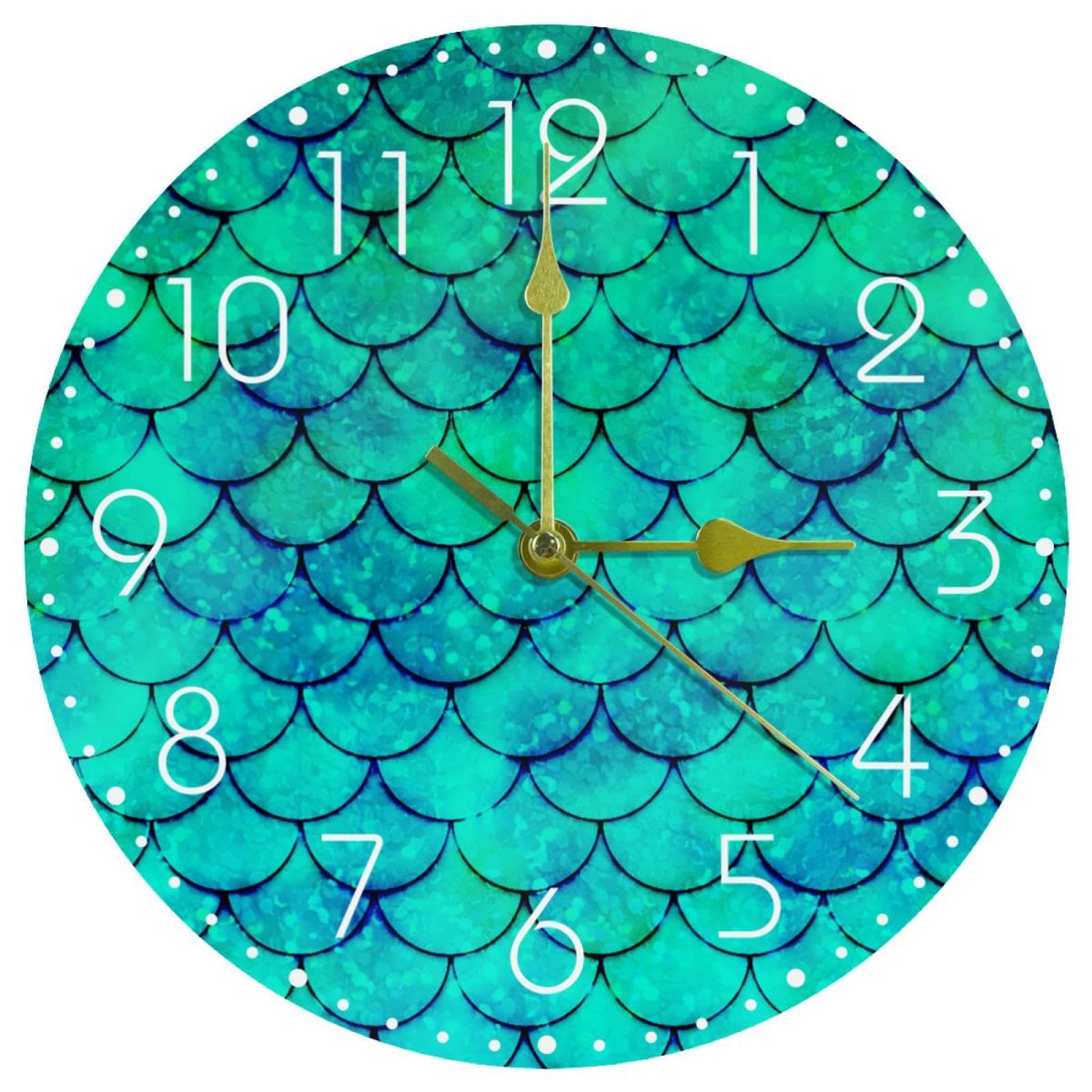 Horloge murale verte sirène pour sublimer la décoration de votre salon familial