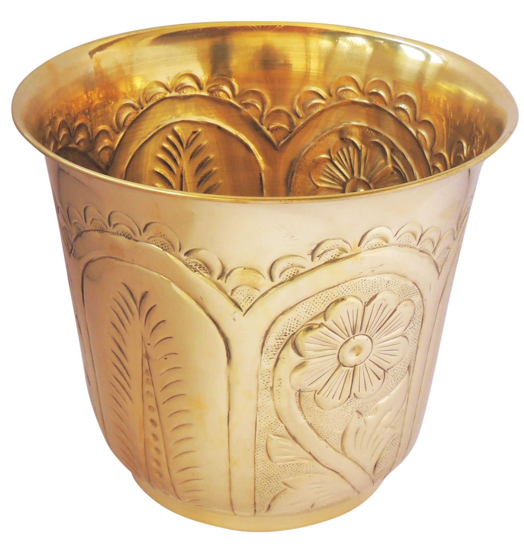 Amazon.com : Prakruthi Brass Planter Pot Gamala 0.46Kg, Standard