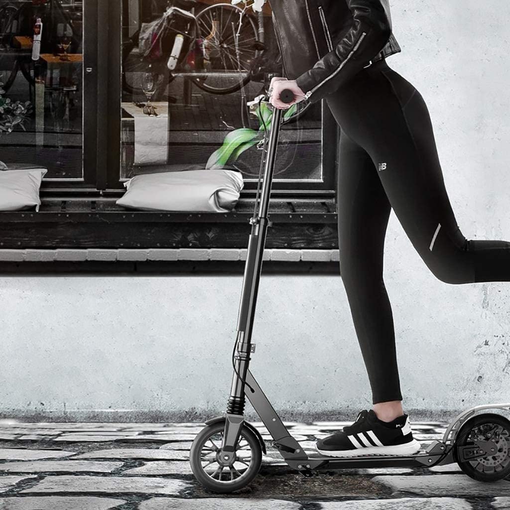 Scooters de Movilidad, Scooter para Adultos, Scooter, Scooter de Dos Ruedas Plegable para Adultos, 2 Ruedas de PU, Freno de Mano de Disco más Seguro Altura Ajustable (no