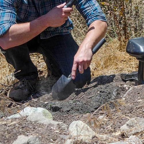 Miniatura 6 de Barska AF13292 Pala de metal plegable con púa, brújula y bolsa para camping, jardinería, detección de metales, etc., color negro, talla única