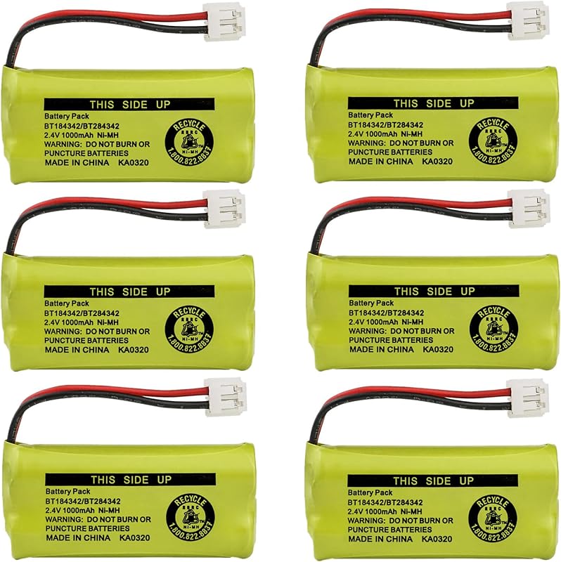 Battery 6-Pack Bulk Packaging Replacement for AT&T BT8001 / BT8000 / BT8300 / BT184342 / BT284342 / AT3211-2/89-1335-00/89-1344-01/89-1330-00-00/89-1330-01-00 / BATT-6010 / CPH-515D