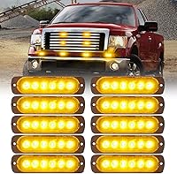 Vista 9 de Xprite 8 luces LED estroboscópicas de emergencia, ámbar de 12 luces LED estroboscópicas intermitentes, función de sincronización, luz de parrilla