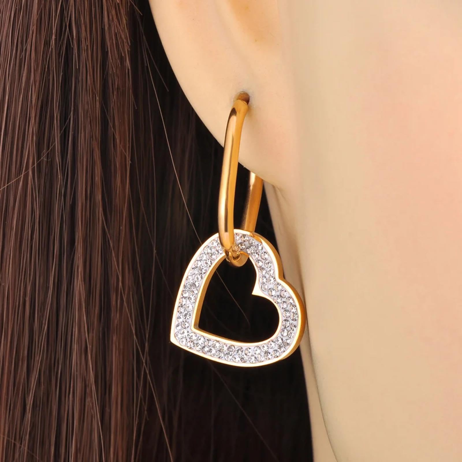Pendientes Mujeres Corazón de aro para el aro para oído Diario