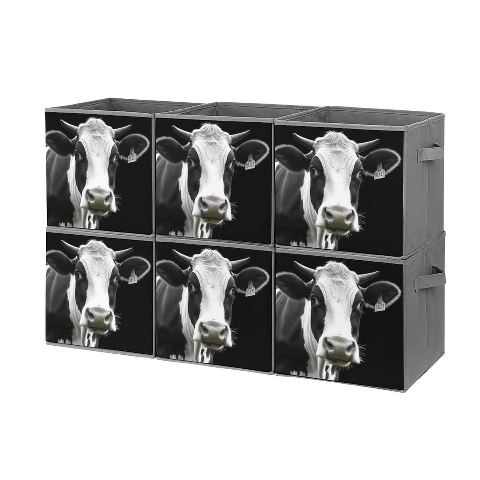 Organiseur pliable pour vêtements motif vache : bac de rangement robuste contre le désordre