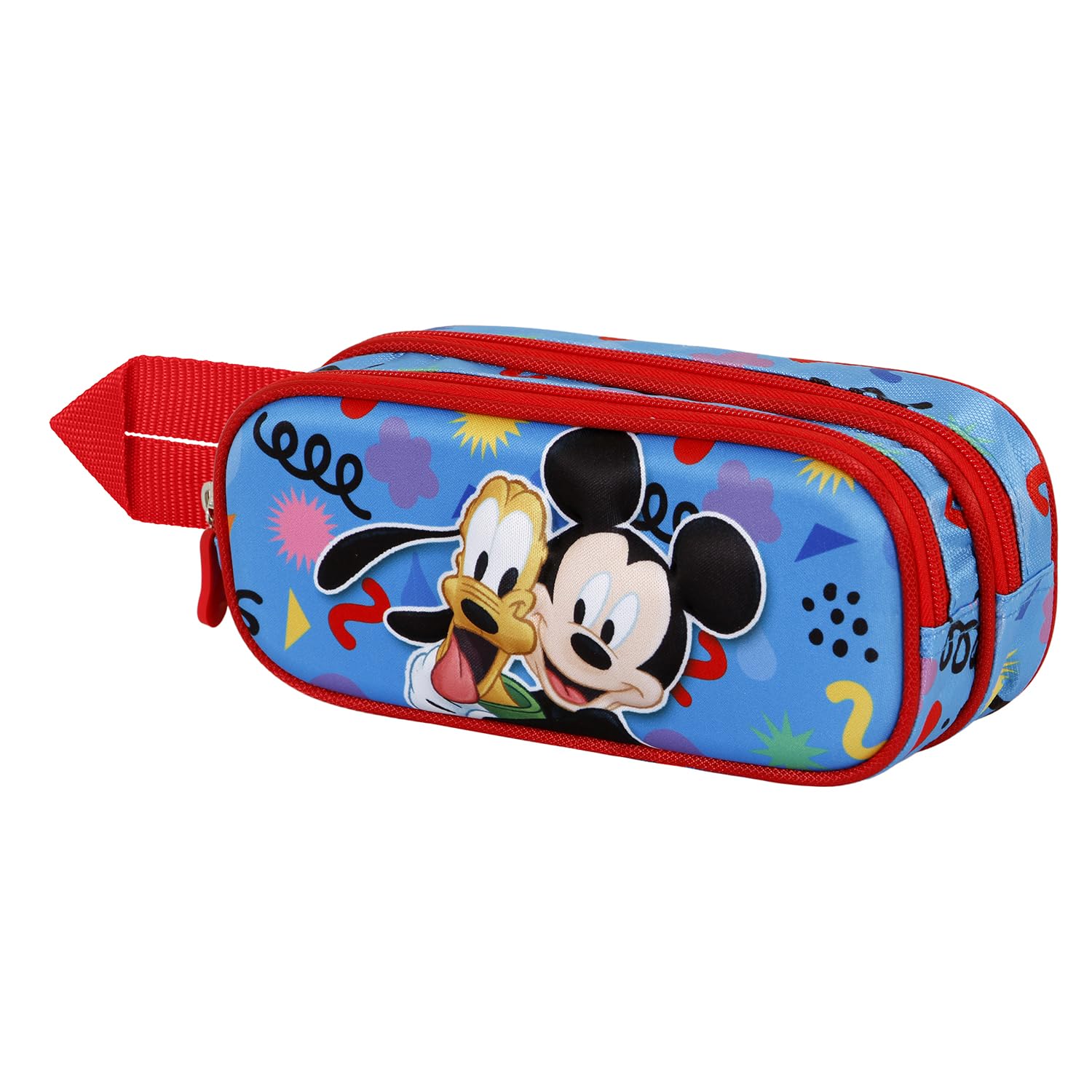 Karactermania Mickey Mouse Mates-3D Double Pencil Case, Blue, 22 x 9.5 cm