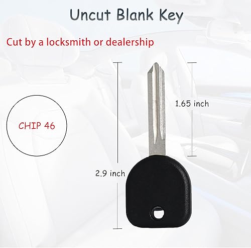 Miniatura 5 de Llavero de encendido con transpondedor de entrada sin llave, compatible con Chevy Malibu 2004-2012Chevrolet Cobalt 2006-2010HHR 2008-2011Pontiac G6