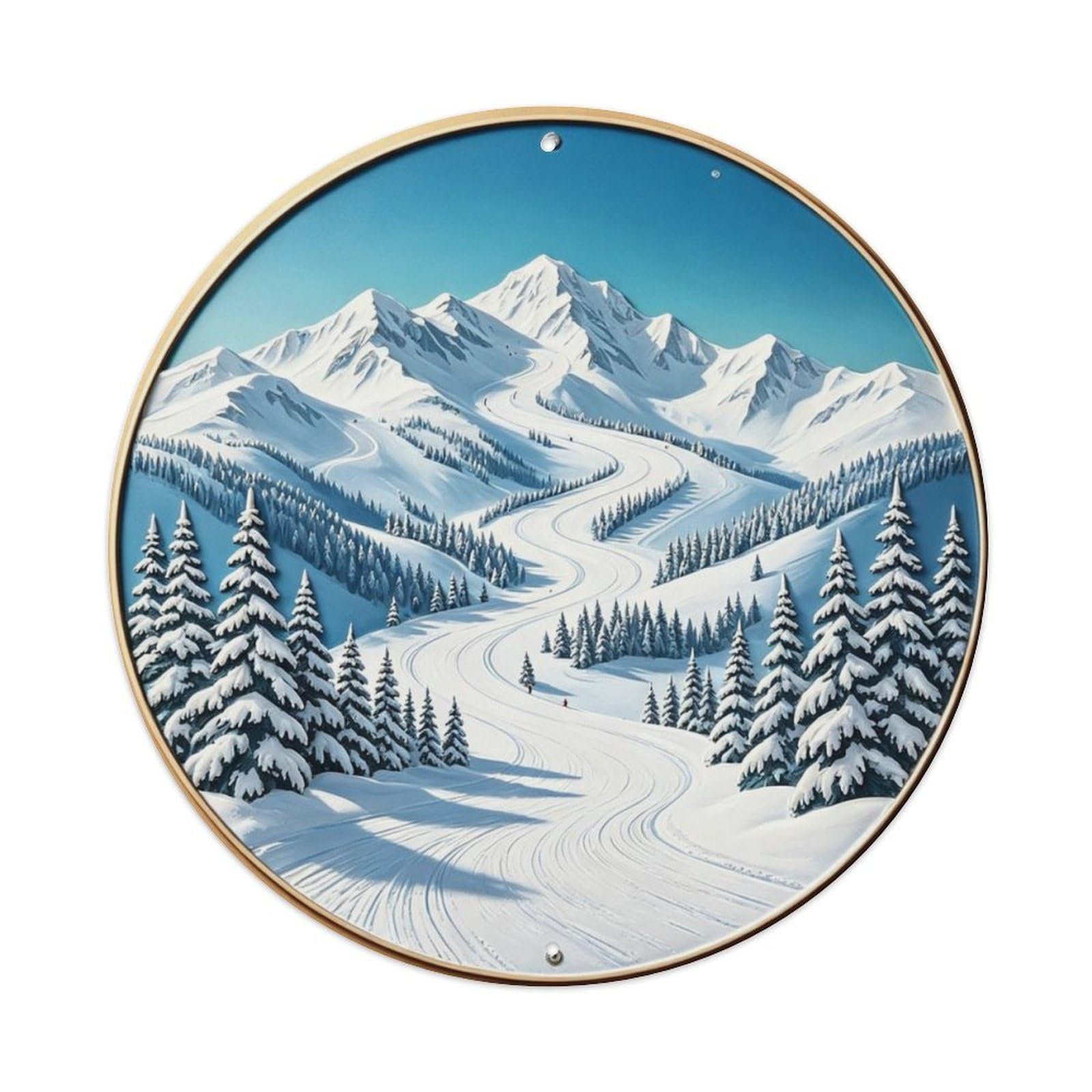 Colorado Ski Mountain Metal Tin Sign Plaque