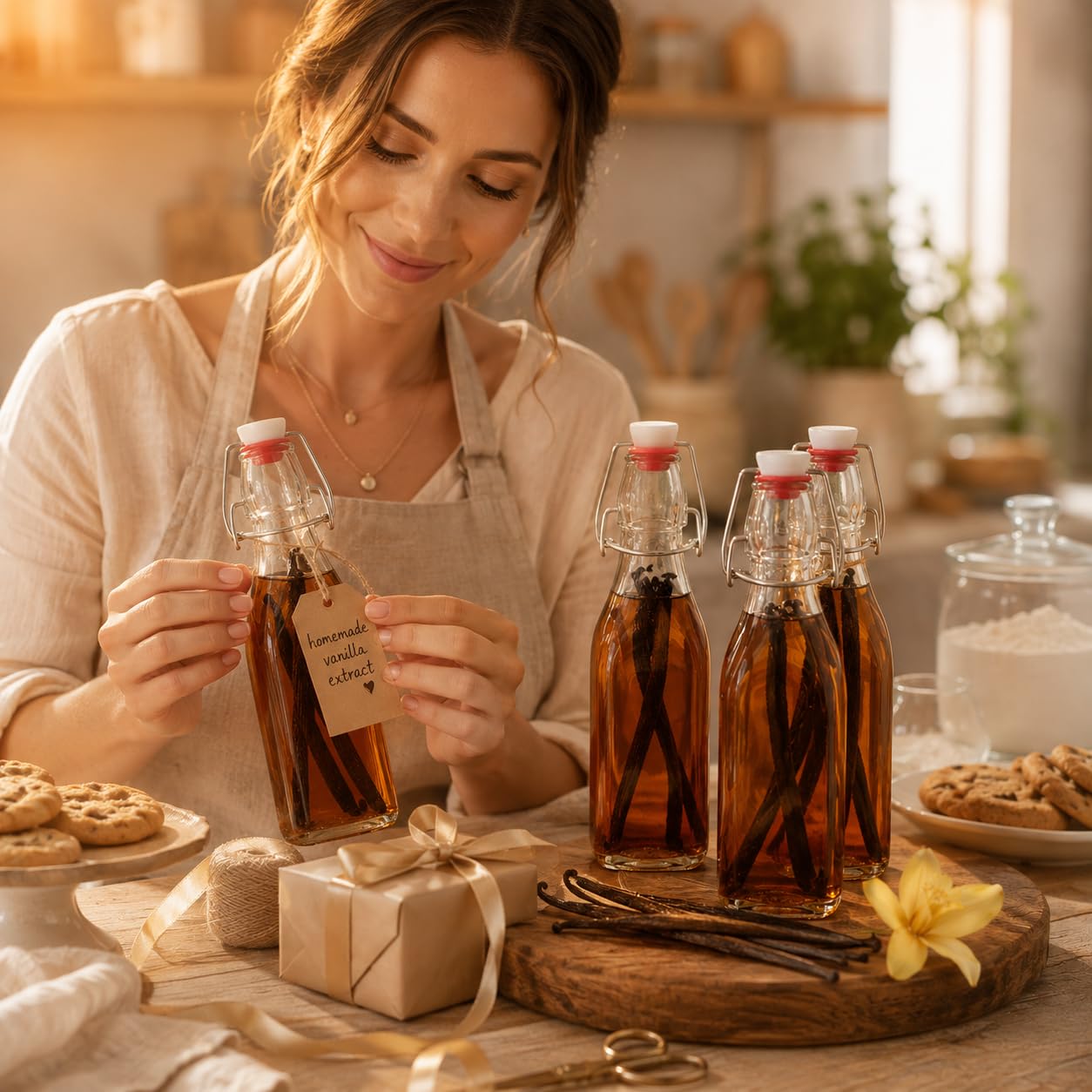 WILLDAN Juego de 12 botellas de vidrio de 8.5 onzas con tapa abatible para kombucha, kéfir, extracto de vainilla, cerveza, tapas herméticas y tapas a prueba de fugas, juntas y embudo adicionales