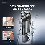 ENCHEN BlackStoneMax Men's Electric Shaver 3D Rotating Head, Cordless, Wet Dry, Water Proof, Rechargeable, Portable, Black ABS Metal