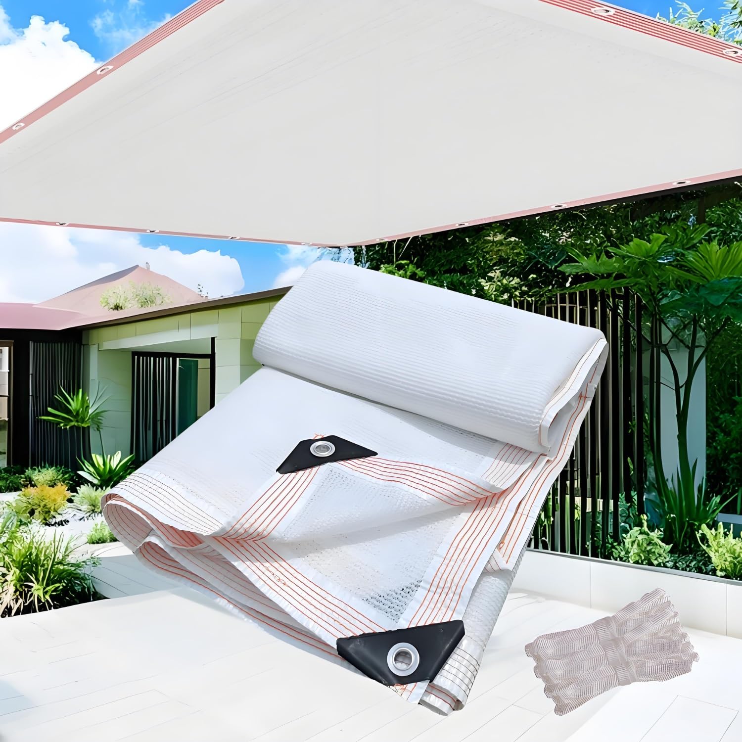 WQPMNYG Waterproof Rectangle Shade SailUV Protection Canopy for Garden Patio Greenhouse OutdoorAvailable in 1x1.5m 2x2m 2x3m 2x4m 3x6m 4x4m 4x5m