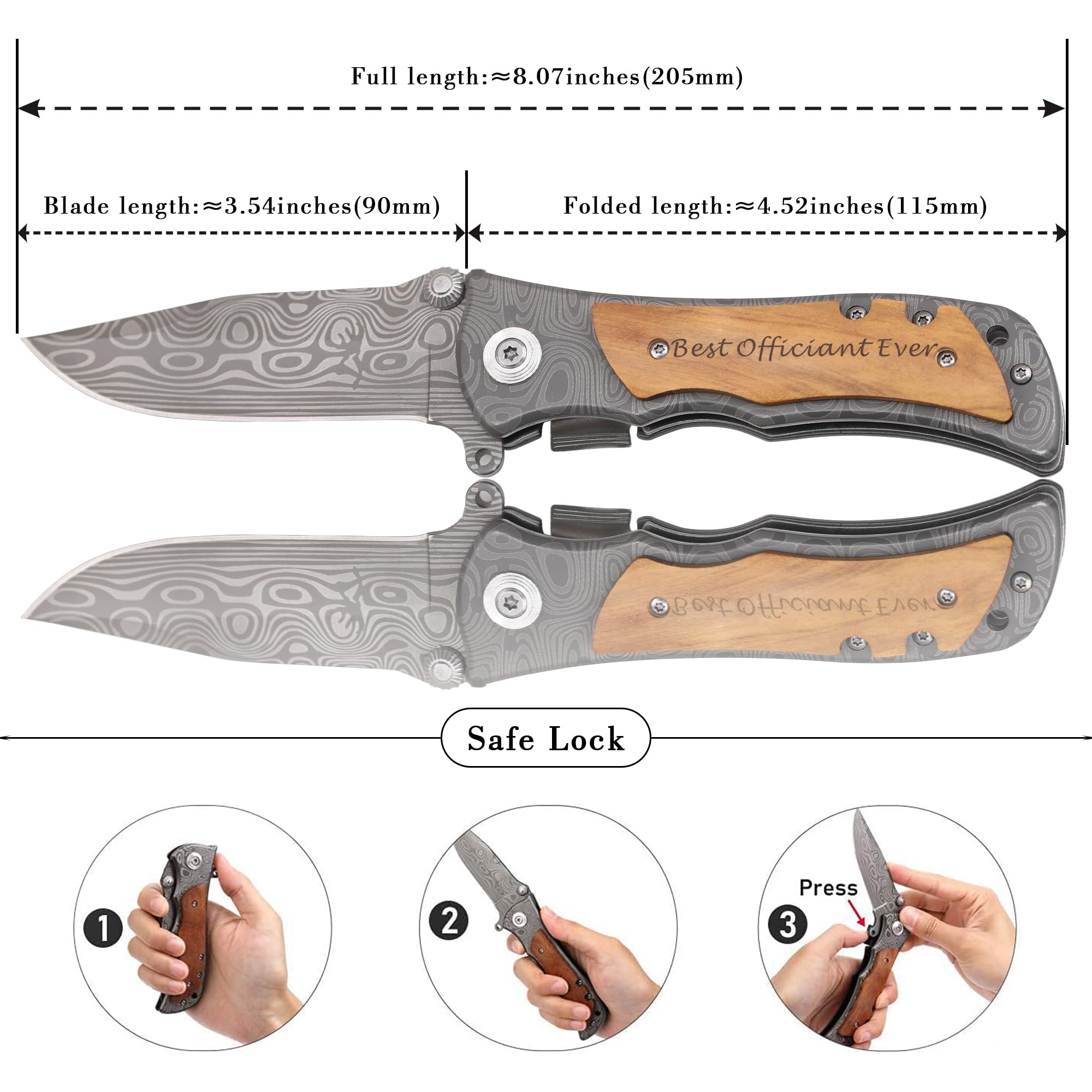 Officiant Gifts - Best Officiant Ever Pocket Knife, Thank You Gifts for Officiant from Bride Groom, Wedding Officiant Appreciation Gifts, Unique Officiant Gift for Man