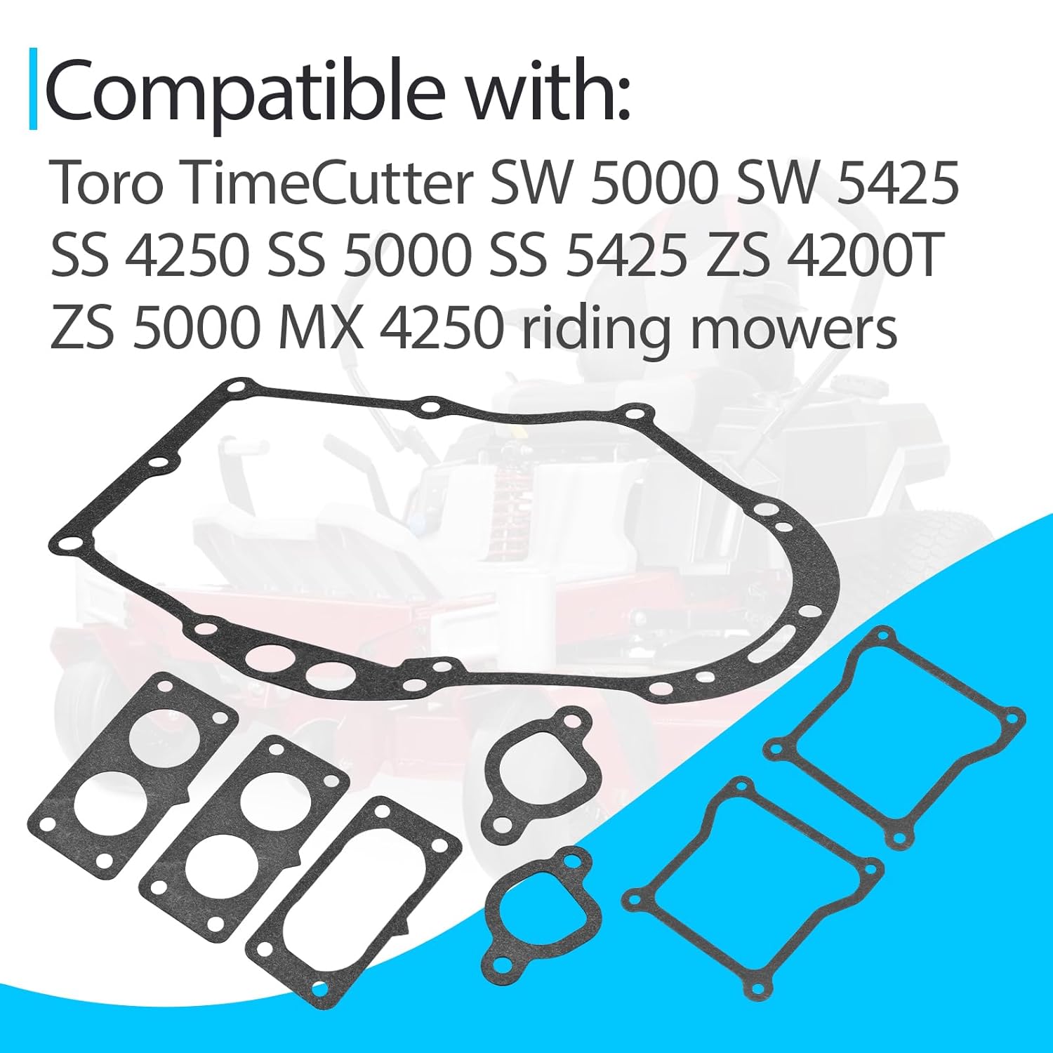 Full Head Gasket Replace 127-9295 127-9226 Compatible with Toro TimeCutter SW 5000 SW 5425 SS 4250 SS 5000 SS 5425 ZS 4200T ZS 5000 MX 4250 Mowers, Valve Cover and Crankcase Gasket Replace 127-1295