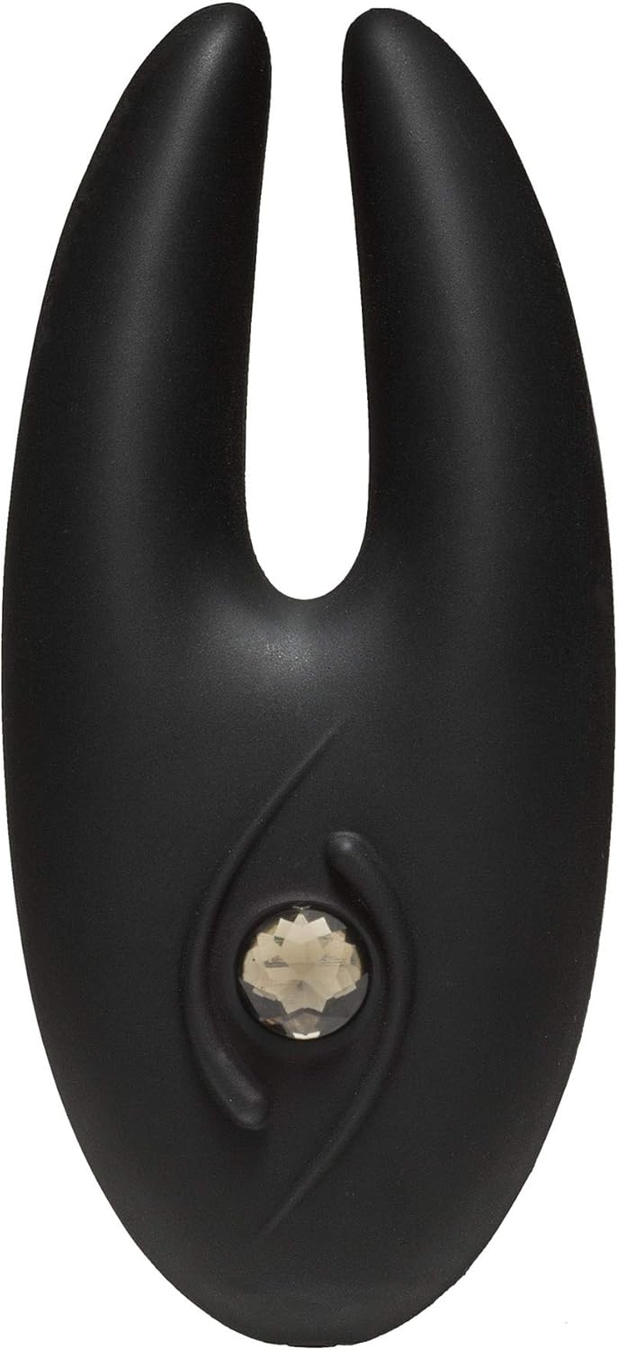 Doc Johnson Body Bling - Breathless - Jeweled 8 Function Rechargeable Mini-Vibrator in Soft and Flexible SecondSkyn Silicone - Panty Vibe - Bunny Ears, Silver