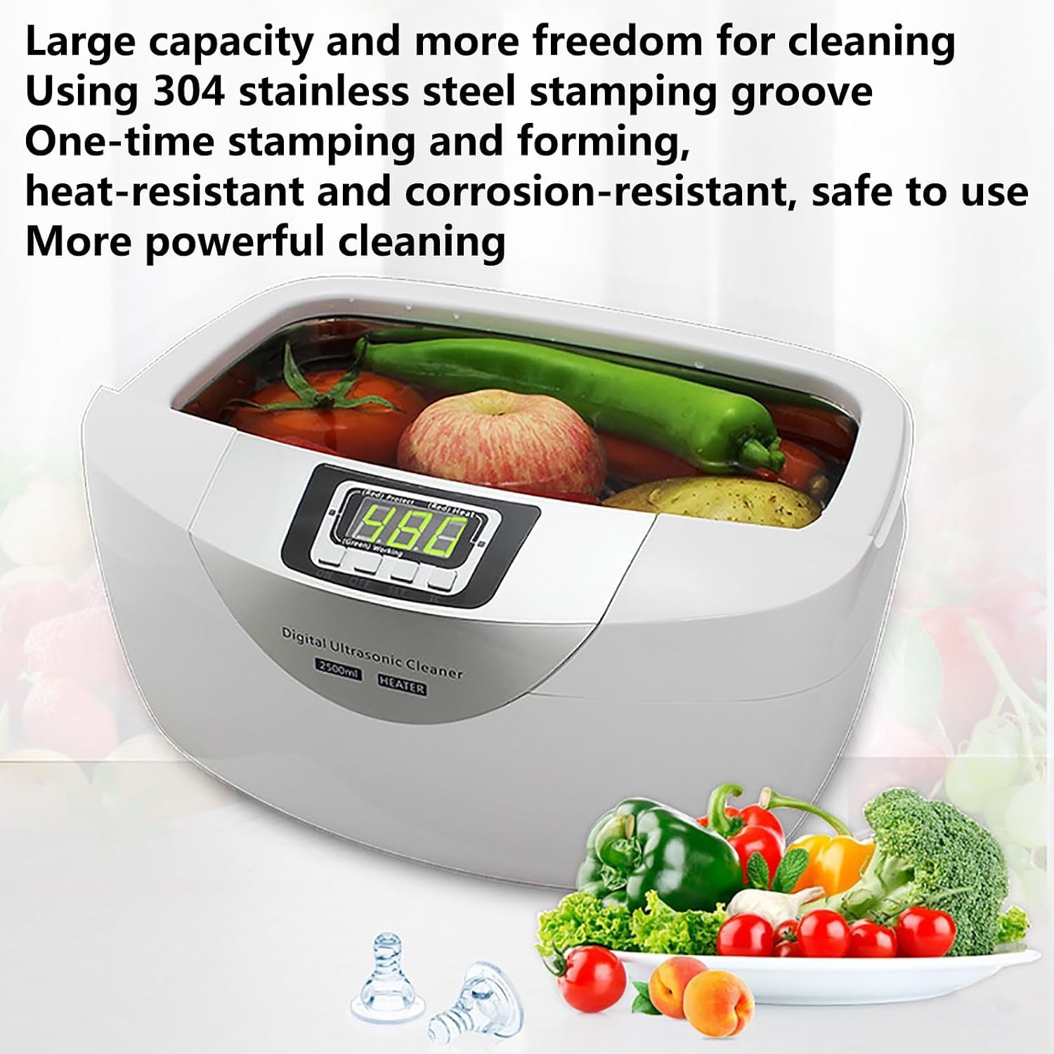 Digitaler Ultraschallreiniger 2,5 l mit Heizfunktion für Schmuck, Uhren, Brillen und mehr