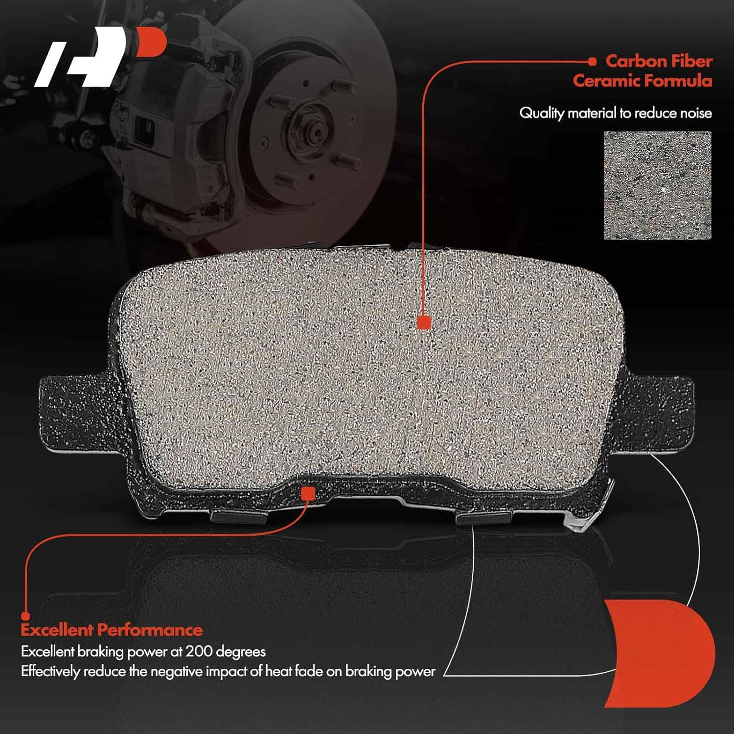 A-Premium 12.32 in (313mm) Rear Solid Disc Brake Rotors + Ceramic Pads Kit Compatible with Select Honda & Acura Models - Pilot 2003-2008, MDX 2001-2006, 6-PC Set