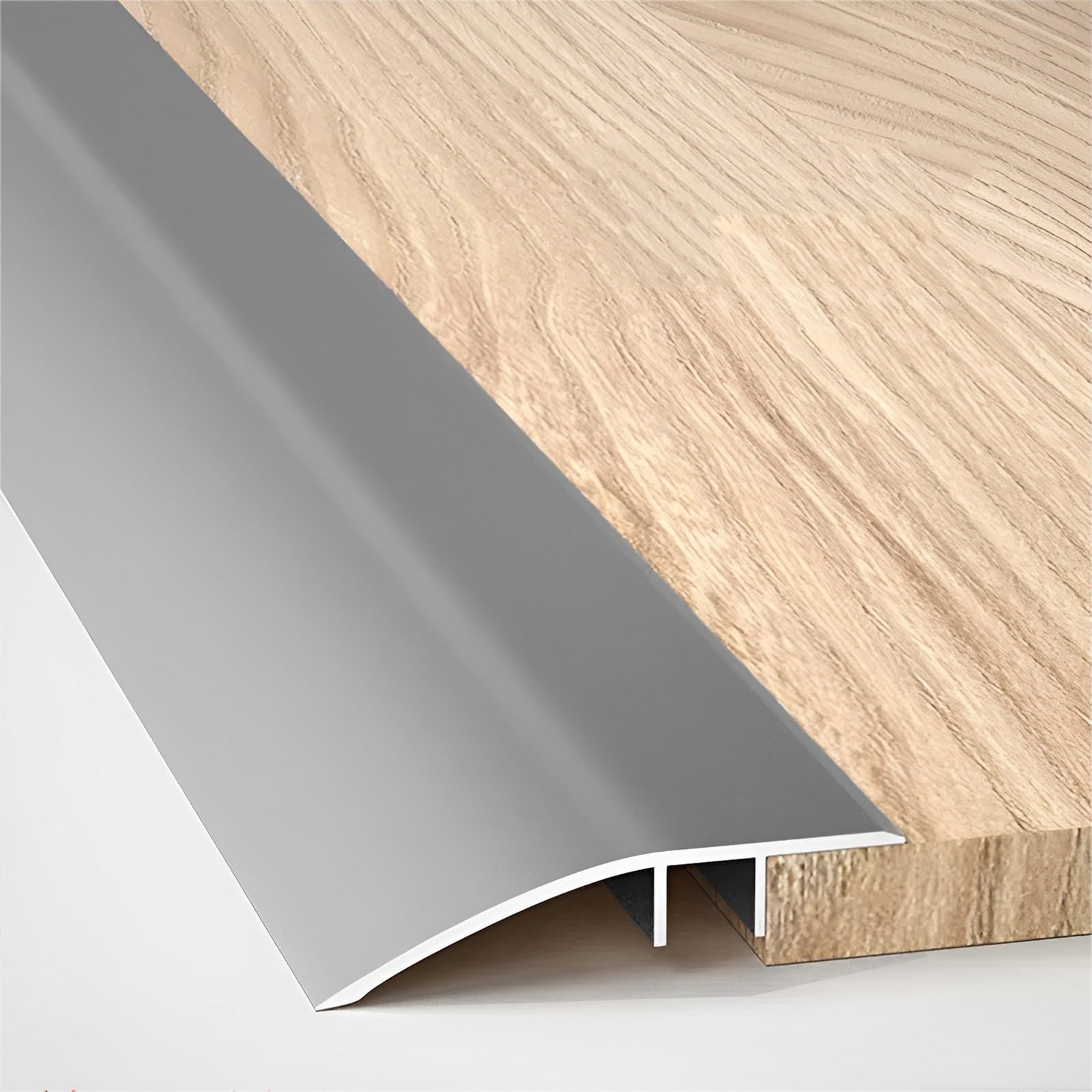 Aluminum Floor Transition Strip, Suitable For Doorways Threshold Ramp Tile Laminate Planks, Bridge The Height Between 5-15mm(Gray)