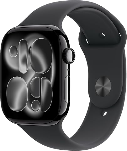 Apple Watch Series 11 GPS 46mm Smartwatch with Jet Black Aluminum Case and Black