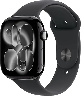 Apple Watch Series 11 GPS 46mm Smartwatch with Jet Black Aluminum Case and Black Sport Band